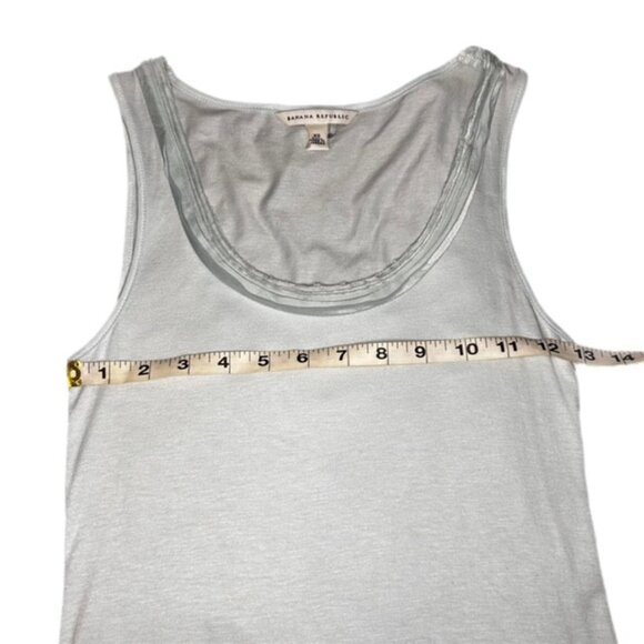 Banana Republic Tank with layered ribbon scoop neck Light Green Size XS - Picture 4 of 6